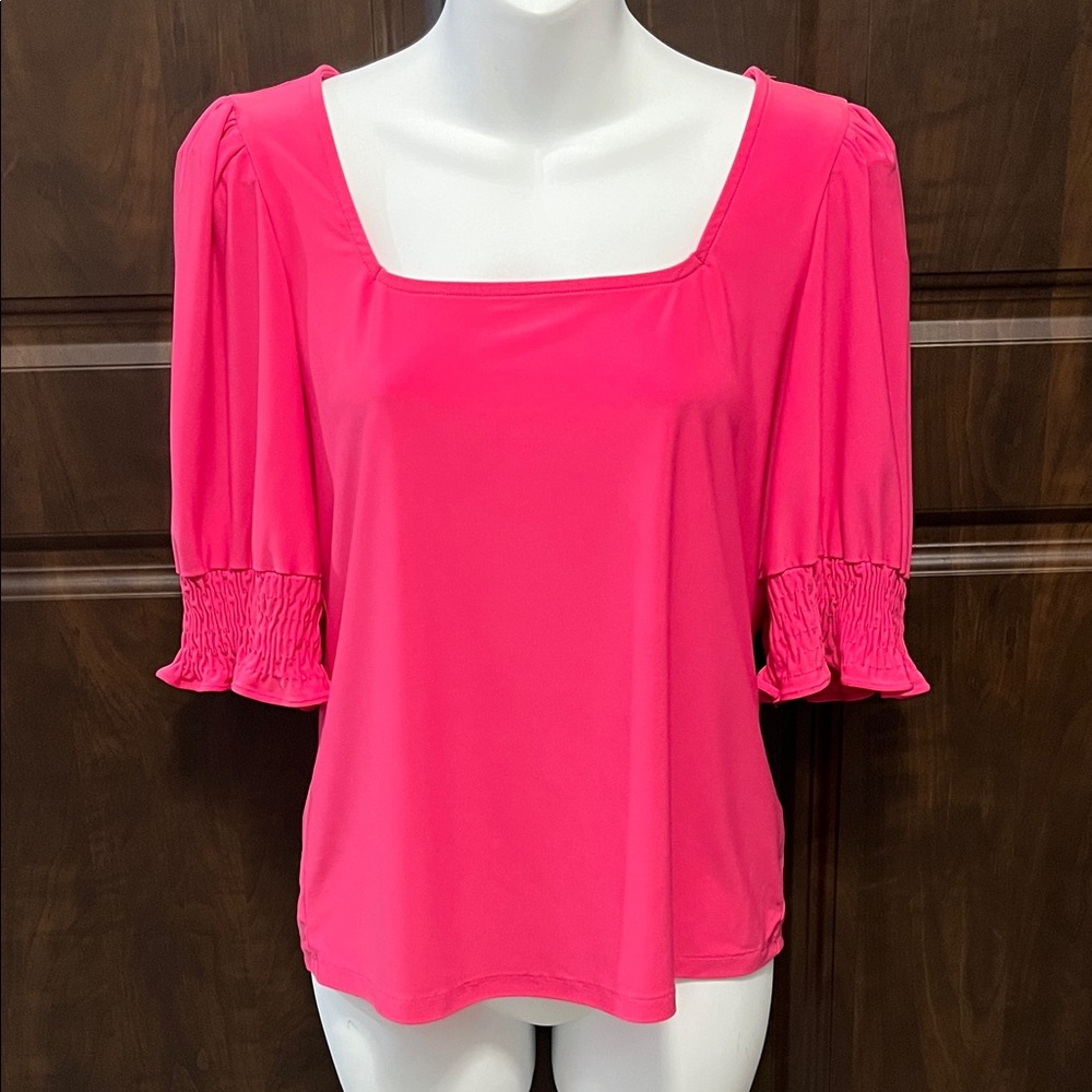 CeCe Hot Pink Pullover Blouse